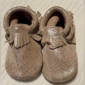 Freshly Picked Metallic Rose Gold Moccasins